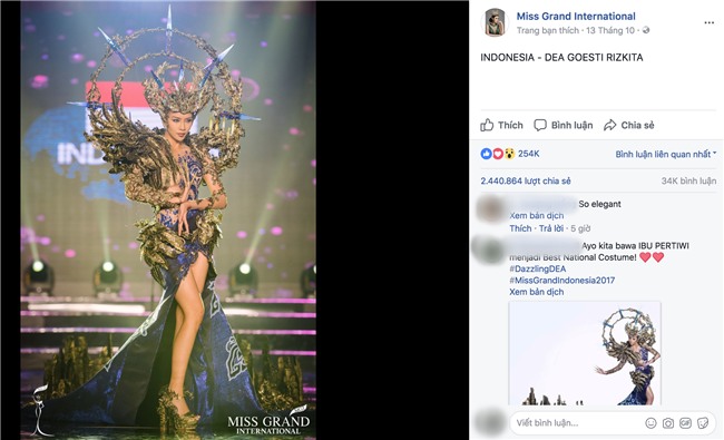Chuyện hy hữu: BTC Miss Grand International công bố nhầm Top 1 bình chọn Trang phục dân tộc giữa Việt Nam và Indonesia - Ảnh 4.